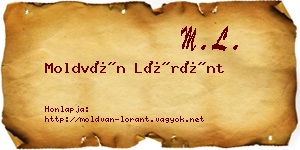 Moldván Lóránt névjegykártya