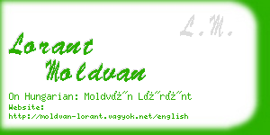 lorant moldvan business card